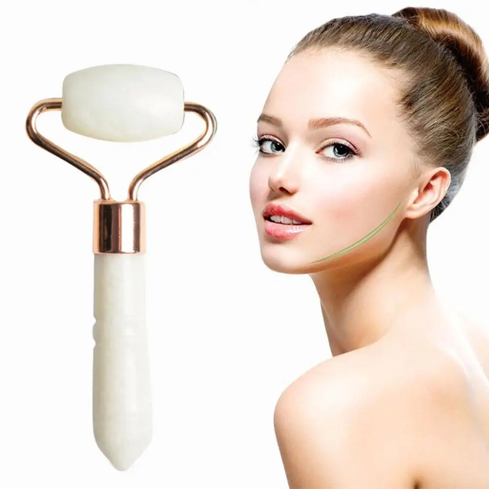 

Белый нефритовый валик нефрита Красота устройства 1 шт. подтяжка лица Натуральный вверх кожи для похудения камень Красота уход подбородок р...