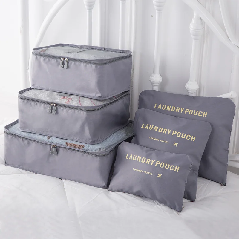 

6 PCS Travel Organizer Storage Bags Suitcase Packing Set Storage Cases Portable Luggage Organizer Clothes Shoe Tidy Pouch