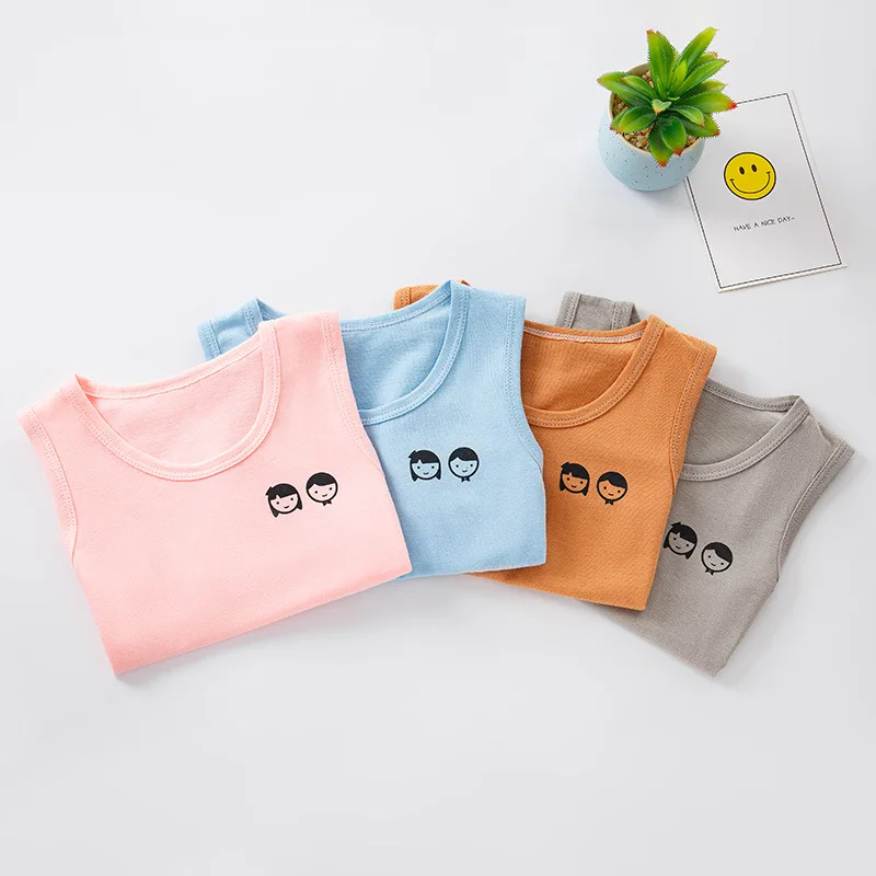 2020 г. Летние детские рубашки топы без рукавов для детей От 2 до 10 лет хлопковые