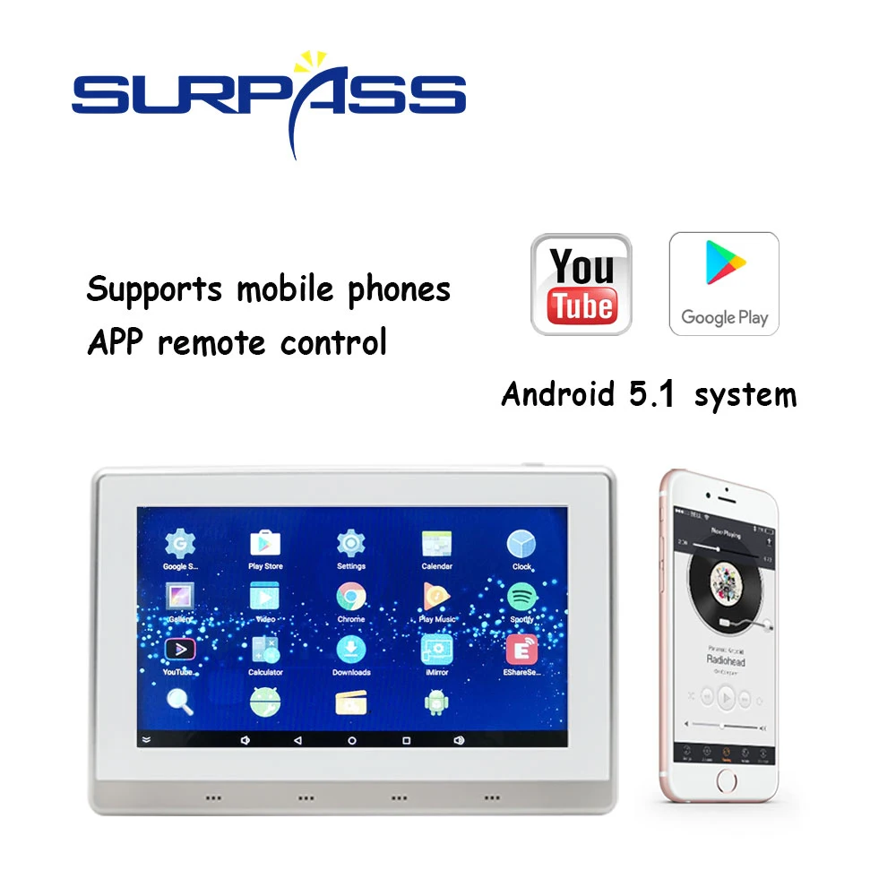 Умный Wi Fi Bluetooth Сенсорный экран настенный усилитель Android 5 1 стерео звук Система