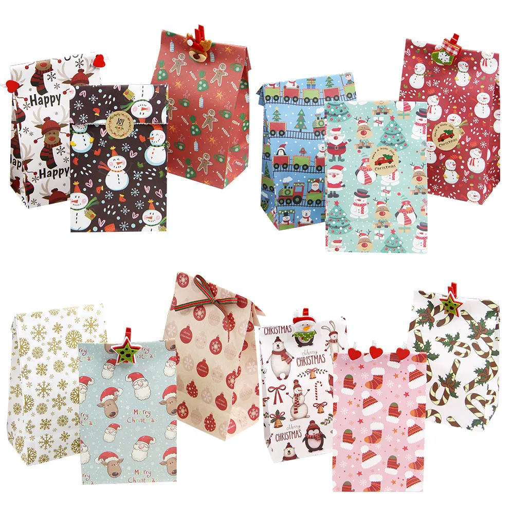 10 шт. детский Подарочный пакет с Санта-Клаусом/снеговиком/колокольчиком | Дом и