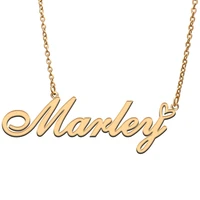 marley name tag necklace personalized pendant jewelry gifts for mom daughter girl friend birthday christmas party present