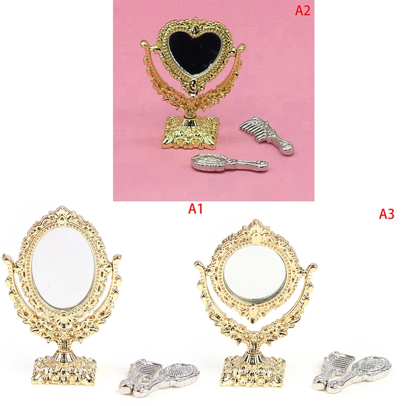

1/12 Dollhouse Miniature Frame Accessories Furniture Miniature Mirror Wall Room Mirror Doll House Mirror