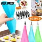 26 шт.компл. силиконовые кондитерские мешки наконечники для кухни сделай сам для глазирования торта кремовые инструменты для украшения торта многоразовый кондитерский мешки + Набор насадок 24 шт