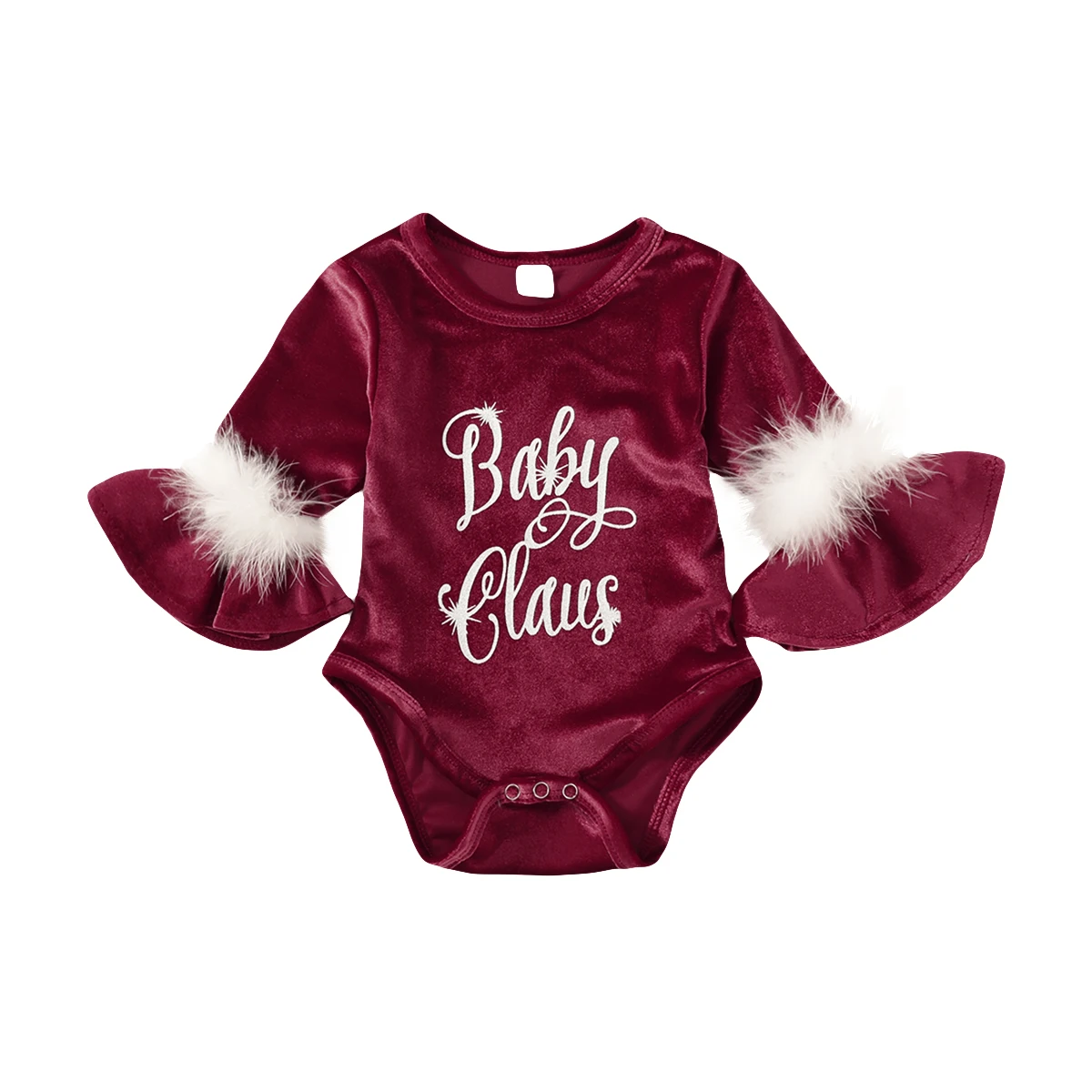 Рождественский детский бархатный комбинезон с мехом Санта Клауса Детский для