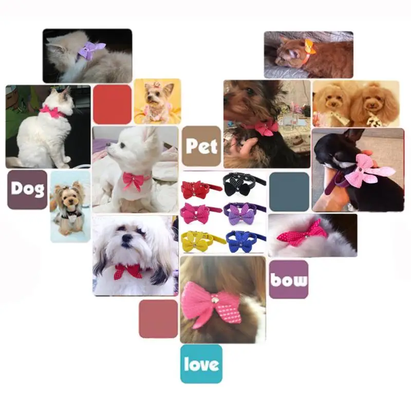 Ошейник для кошек и щенков с милым бантом ошейник собак из искусственной кожи