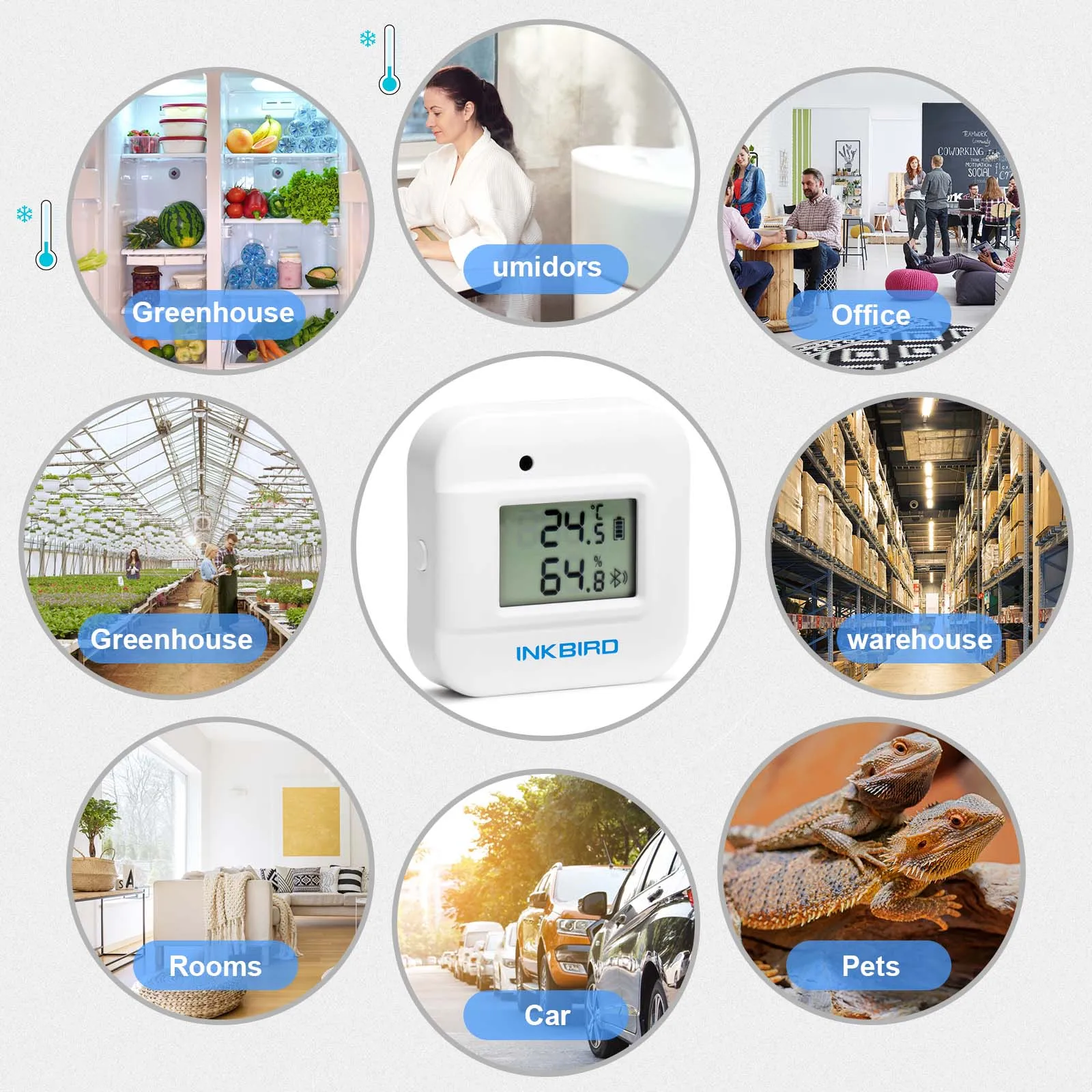 Inkbird IBS-TH2 Plus Wireless Digital Temperature Humidity Monitor Thermometer Hygrometer External Probe Smart Home Refrigerator |