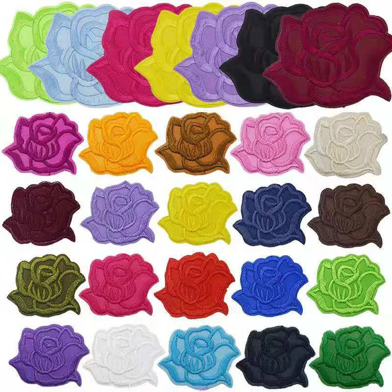 10 шт. красивые вышитые цветы розы патчи для самостоятельного изготовления одежды