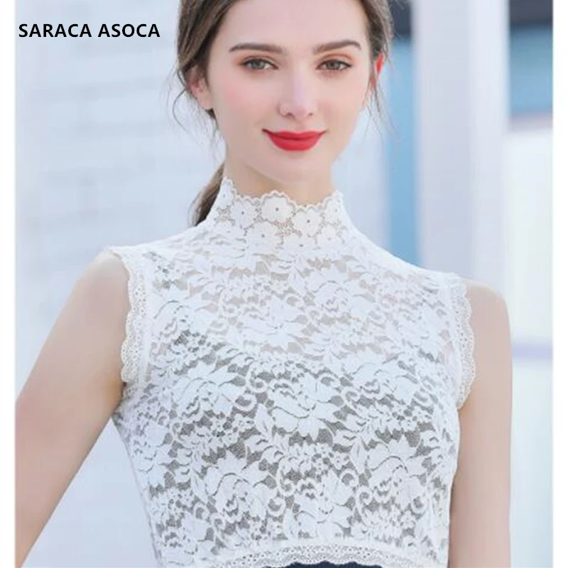 

Модный кружевной вырез, черный стоячий съемный воротник, женский, кружевной, сексуальный свитер, женский воротник, A525