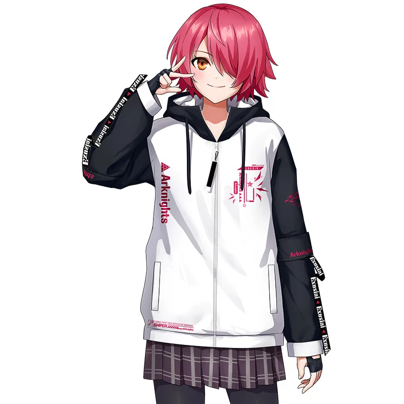 

Game Arknights Exusiai Cosplay Casual Hooded Windbreaker Coat Casual Sweatshirt Short Sleeve Tops T-shirt Haori Fashion Suit