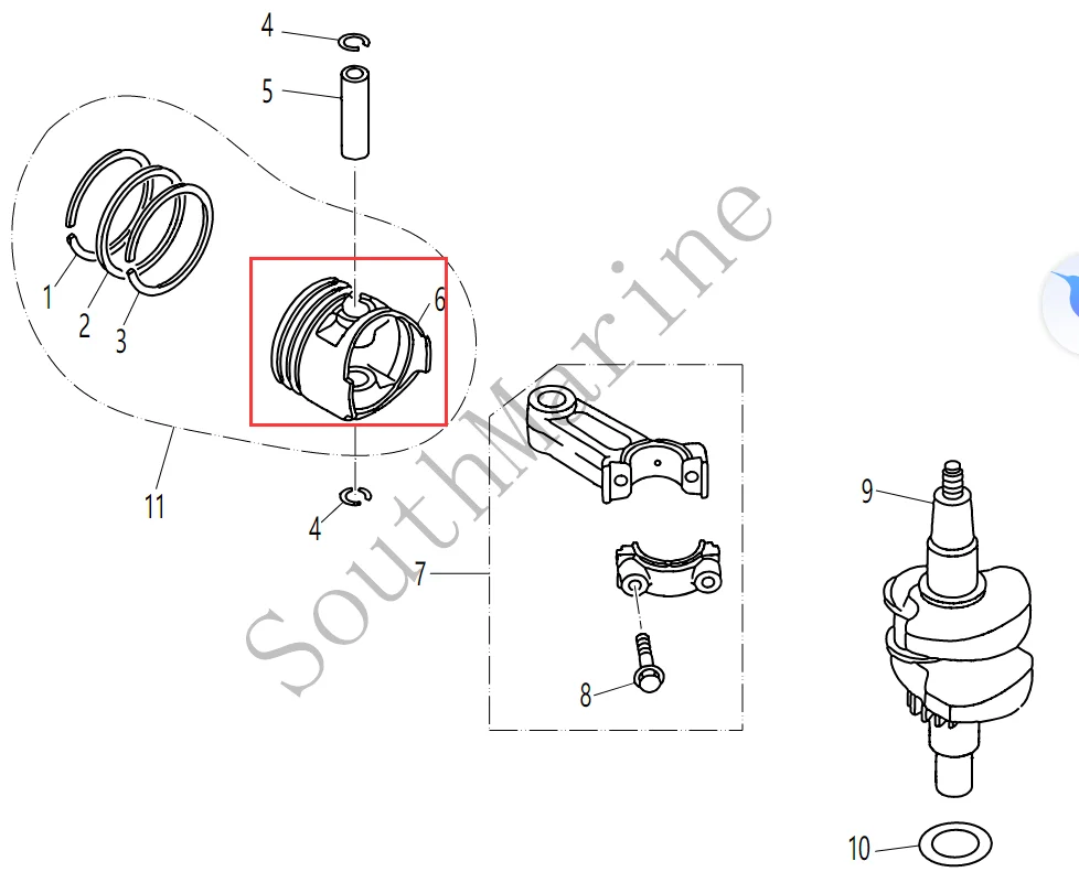 

Boat Motor F4-04020001 Piston for Parsun HDX F4 F5 outboardmotor 4-stroke