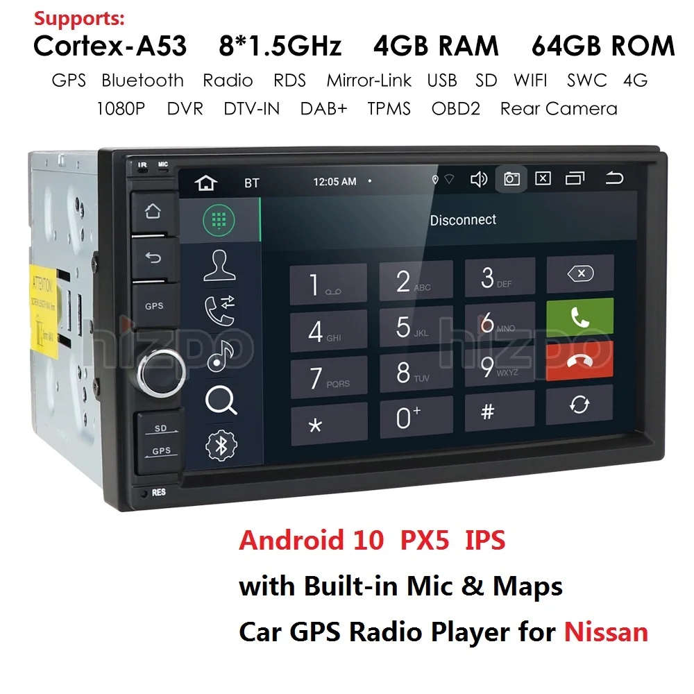 7 дюймов 8 Core Android 10 автомобиль радио мультимедиа плеер GPS навигация авто для Nissan