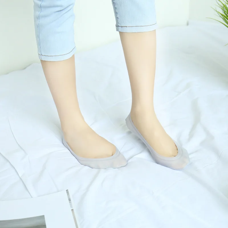 1 пара носков женские бесшовные короткие носки башмачки корейские силиконовые