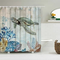 creative shower curtains printed ocean turtle waterproof bathroom curtain home decor polyester bath shower curtain with hooks