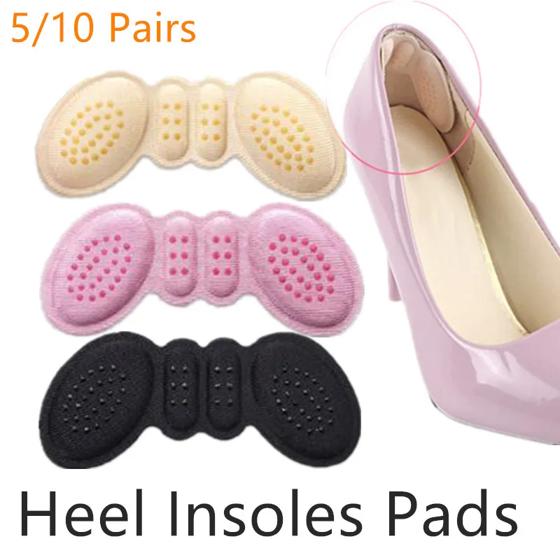 

3 Colors 5 Pairs of Butterfly Women's High-heeled Shoes Insole Protector Pain Relief Comfortable Portable and Adhesive Heel Pad