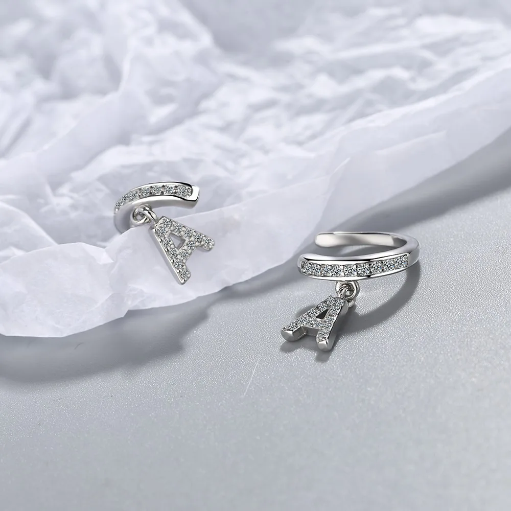 

Korean Version of Ear Clip for Women Simple Fashion Zircon No Pierced Personality Letter Temperament Ear Bone Clip Ear Jewelry