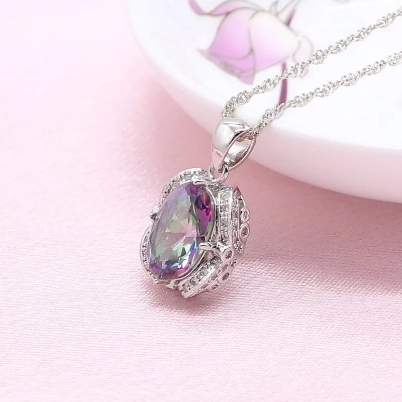 Женский ювелирный комплект из колье и серёг с кристаллами | Украшения аксессуары