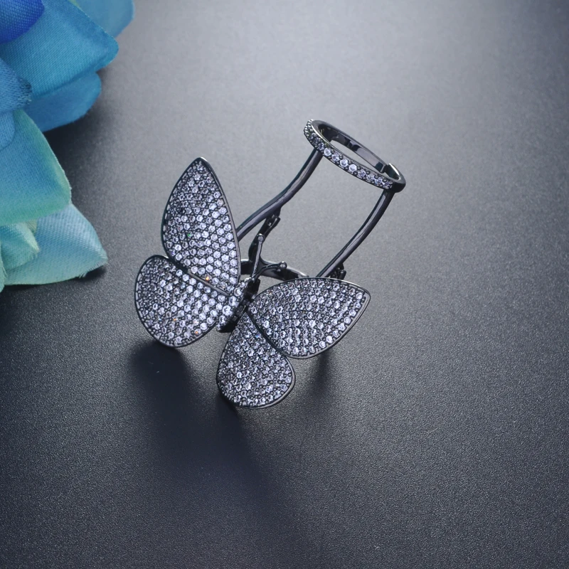 Женское кольцо в форме бабочки hiневесты регулируемое уникального дизайна с