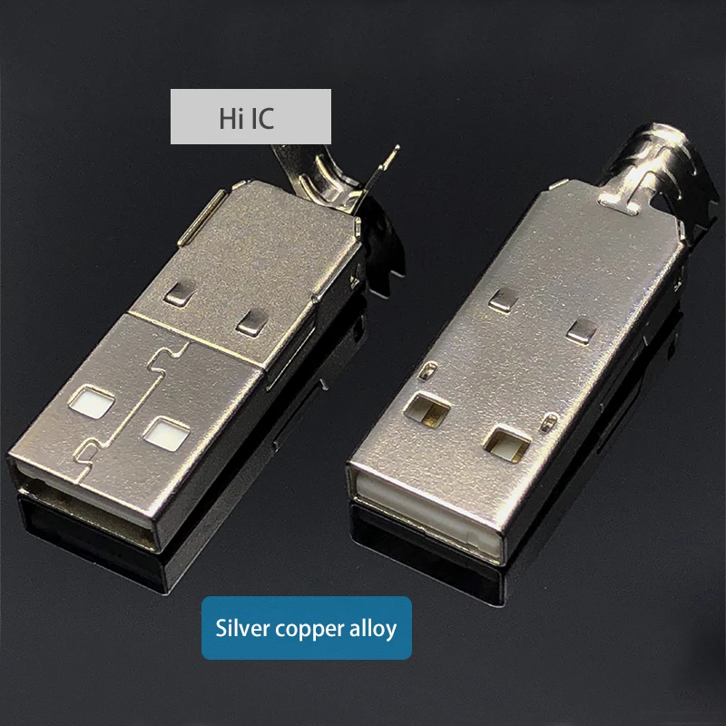 Высокое качество Серебряный медный сплав USB A B разъем Jack хвост Sockect Разъем Порт
