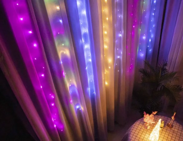 Colours 3x2/3x3 м Солнечная сосулька, занавеска, сказочный светильник 200/300 LED, сделай сам, для Рождества, свадьбы, дома, окна, вечерние, для декора сада, водонепроницаемая лампа - Испускаемый цвет: Colours