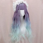 Длинные вьющиеся волосы HOUYAN, маленькие вьющиеся волосы и челки, Женские синтетические высокотемпературные шелковые Косплей Лолита волнистые челки черныеб