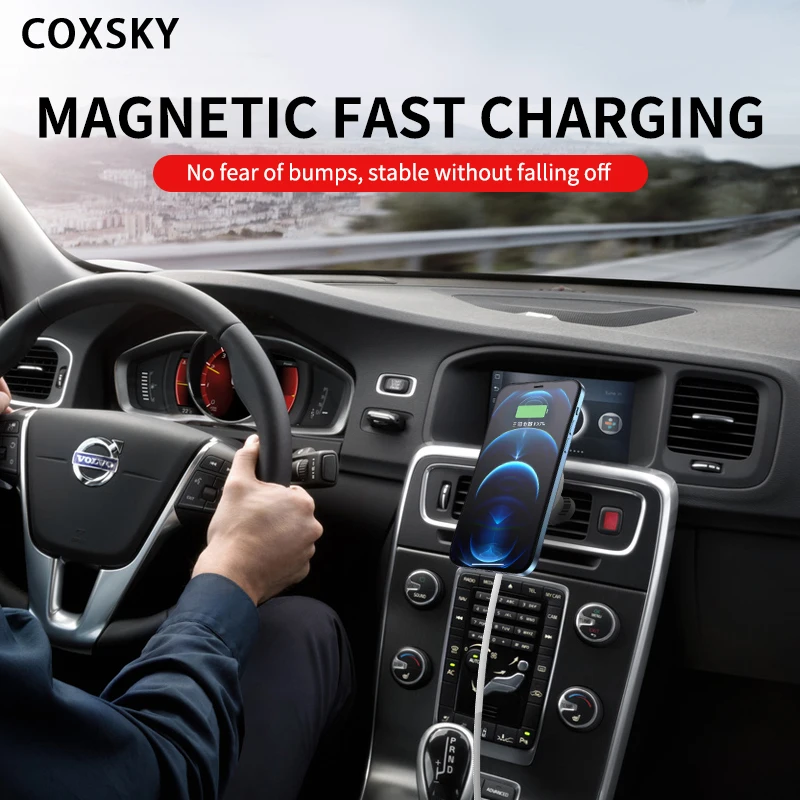 

Top-Inmax New Design Car Vents Automatic Clamping Magnetic Car Charger 15W Wireless Car Magnetic Charger Stand For Iphone12