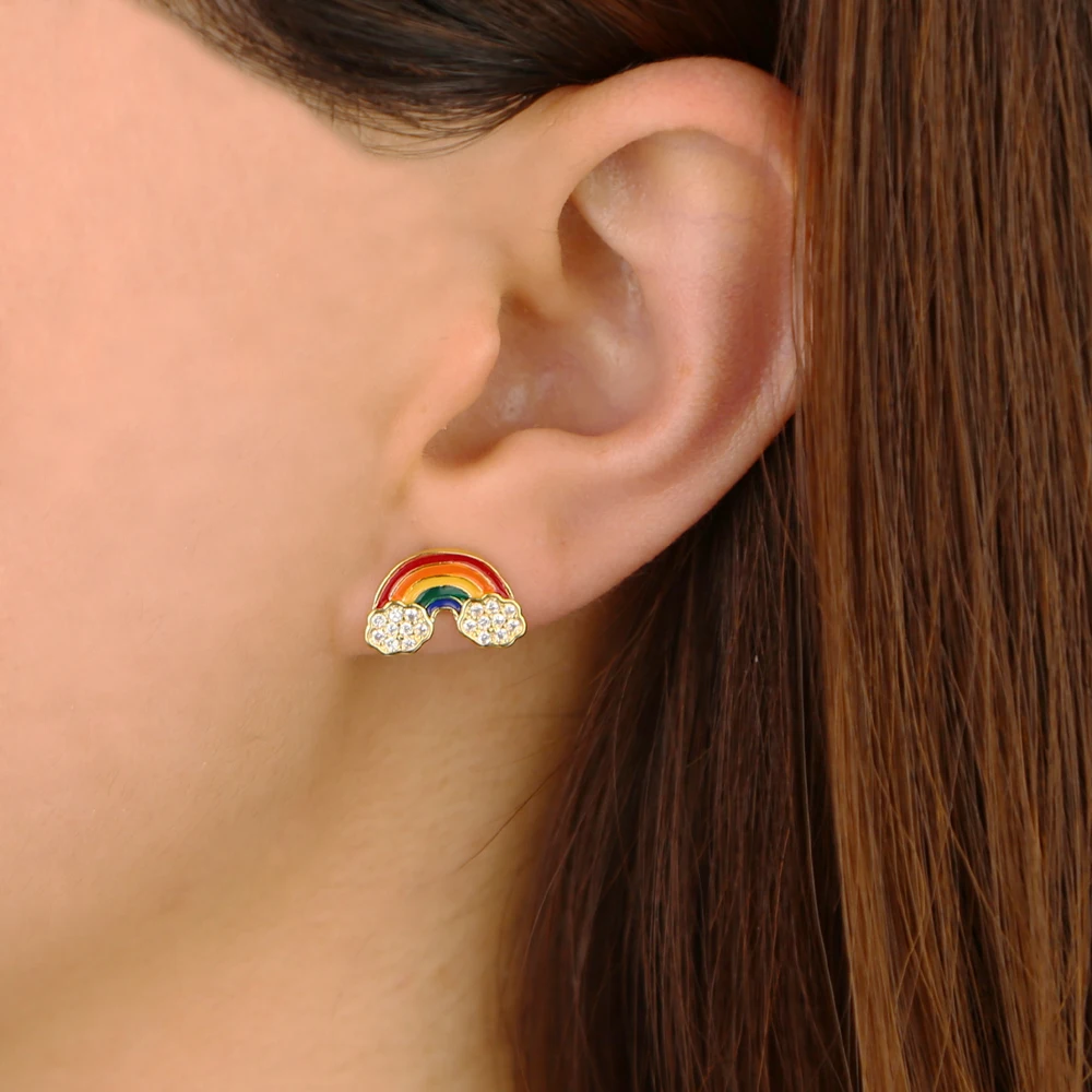 2020 Минимальный Милые Носки с рисунком радужных светильник серьги со шпилькой для