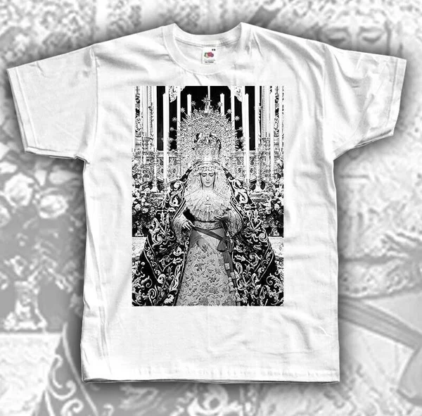 

Virgen de la Candelaria v5 White T-SHIRT Our Lady La Morenita all