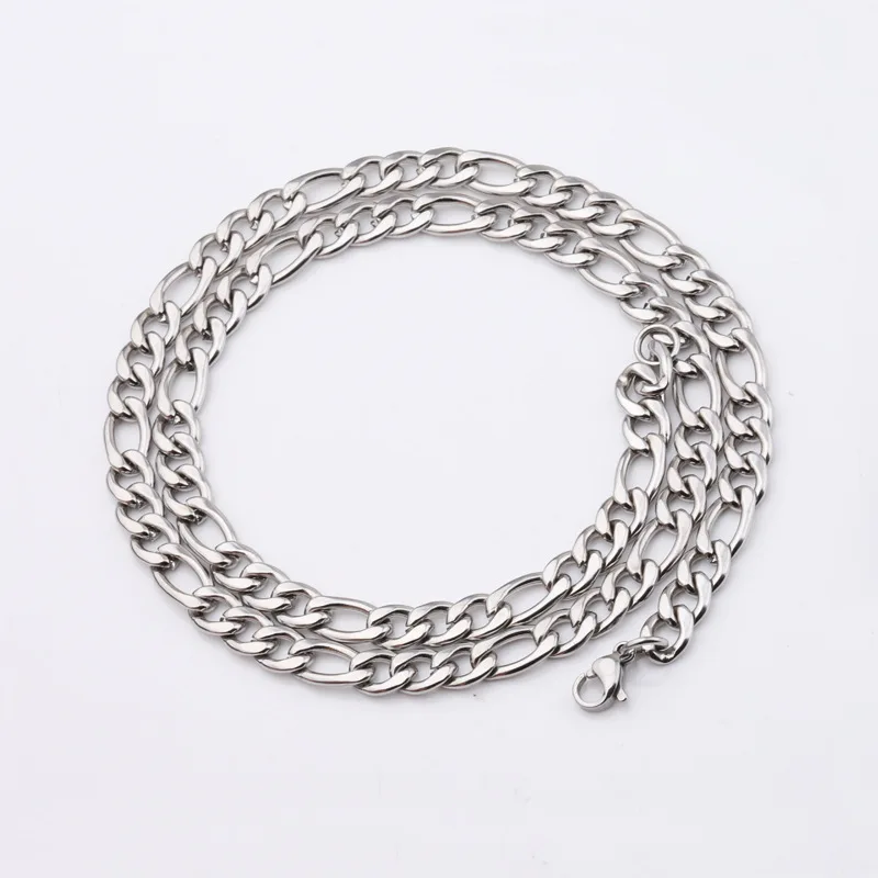 

Stainless Steel 40/45/50cm Cuba Chain For Jewelry Making DIY Accessories Sliver Color Necklace Making Mirror Polished 10pcs