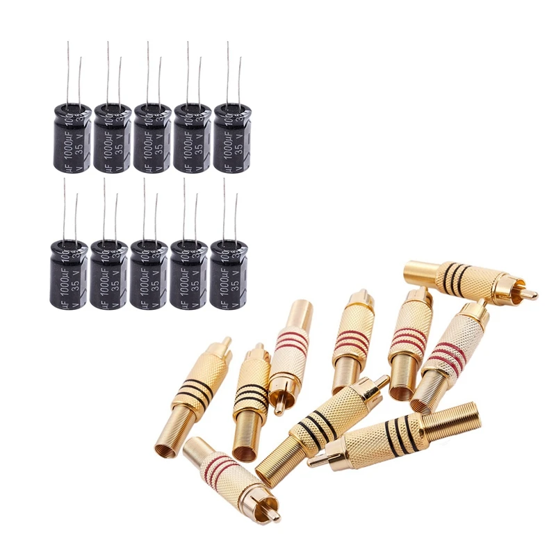 10 шт. 1000 мкФ 35 в радиальные алюминиевые электролитические конденсаторы 13 мм x 21 и