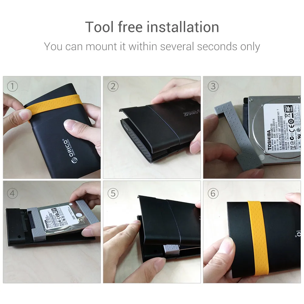Ящик для мобильного жесткого диска ORICO 2 5 дюйма Type C USB3.1 HDD корпус бесплатные