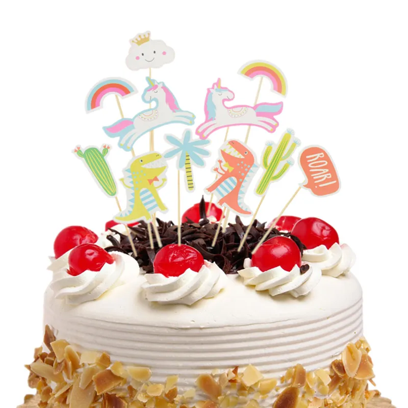 Топпер для торта флаги радуга кактус капкейк топпер детей украшение на день