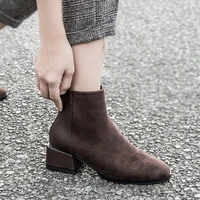 koovan women boots high heel shoes for women 2021 new short boots students fashion matching suede footwear for girls