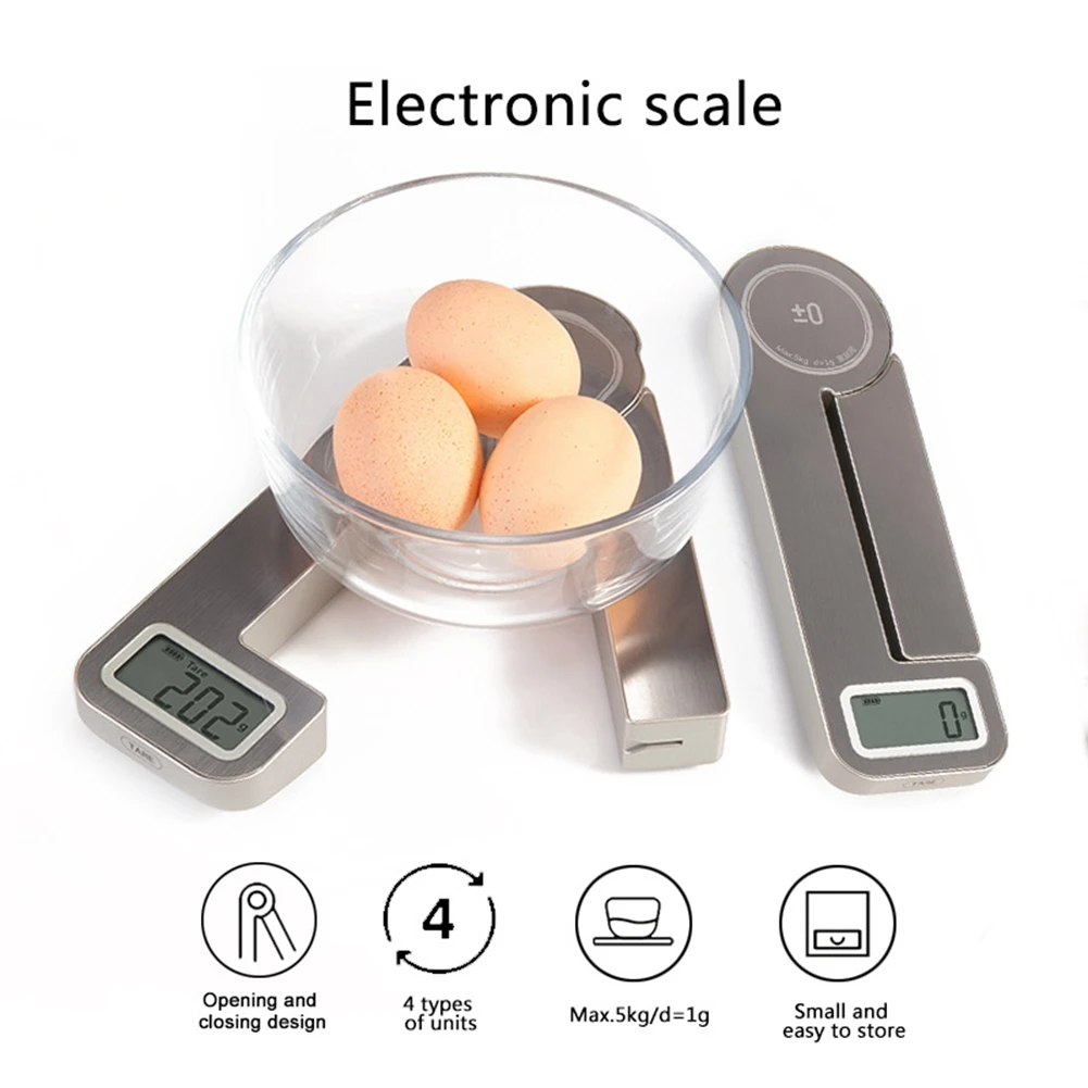 

Складные весы из нержавеющей стали, компактные электронные кухонные весы, портативные домашние пищевые весы для взвешивания кофе