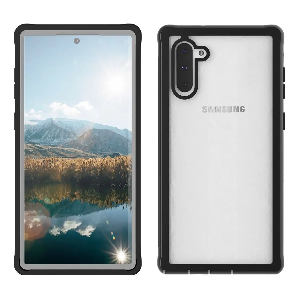 Для samsung Galaxy Note 10 Чехол прозрачный 360 градусов защита жизни водонепроницаемый чехол для samsung Note 10 Plus противоударный чехол - Цвет: 1