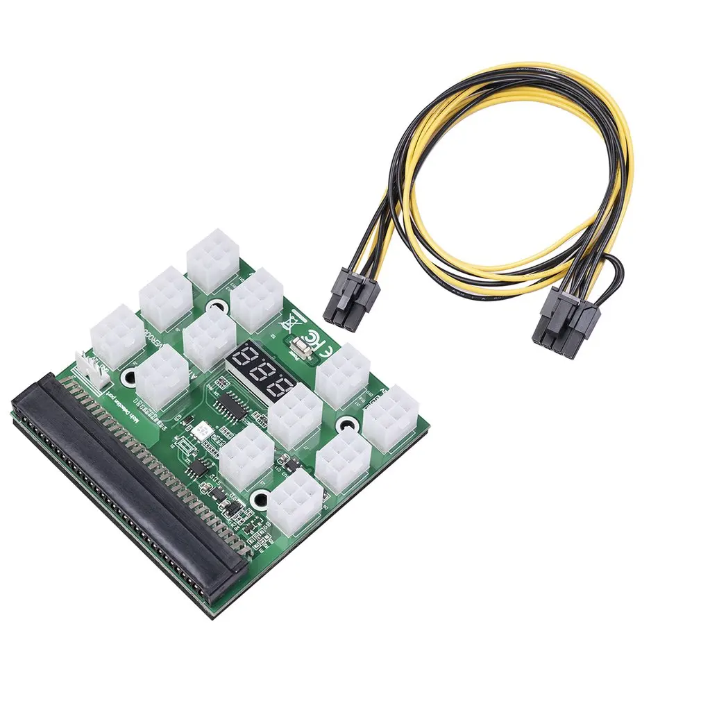 

Power Module Breakout Board for HP 750W 1200W PSU Server Power Conversion +12pcs 6Pin to 8Pin Power Cable for BTC