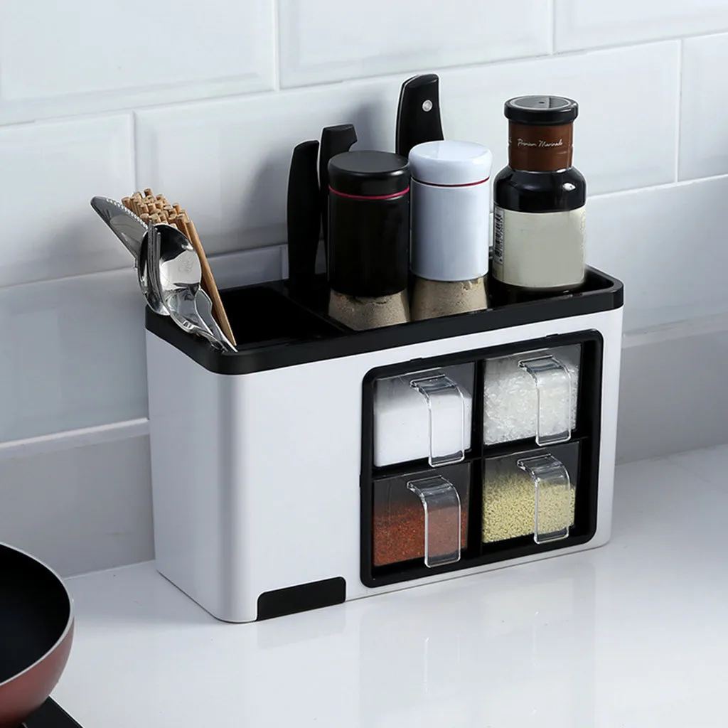 Кухонная полка Пластиковые Многофункциональные полки с несколькими отделениями