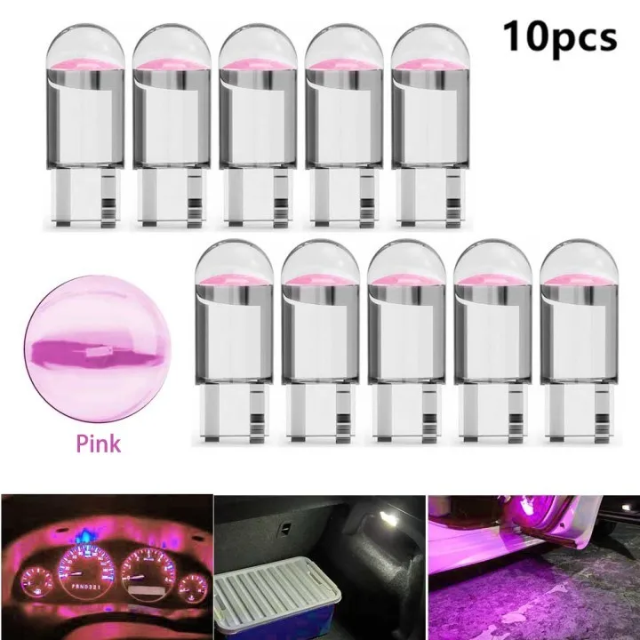 

10x T10 W5W 168 194 Led Car Side Light Pink Bulbs Error Free Canbus Xenon Sidelight DC 12V Clearance Lamp
