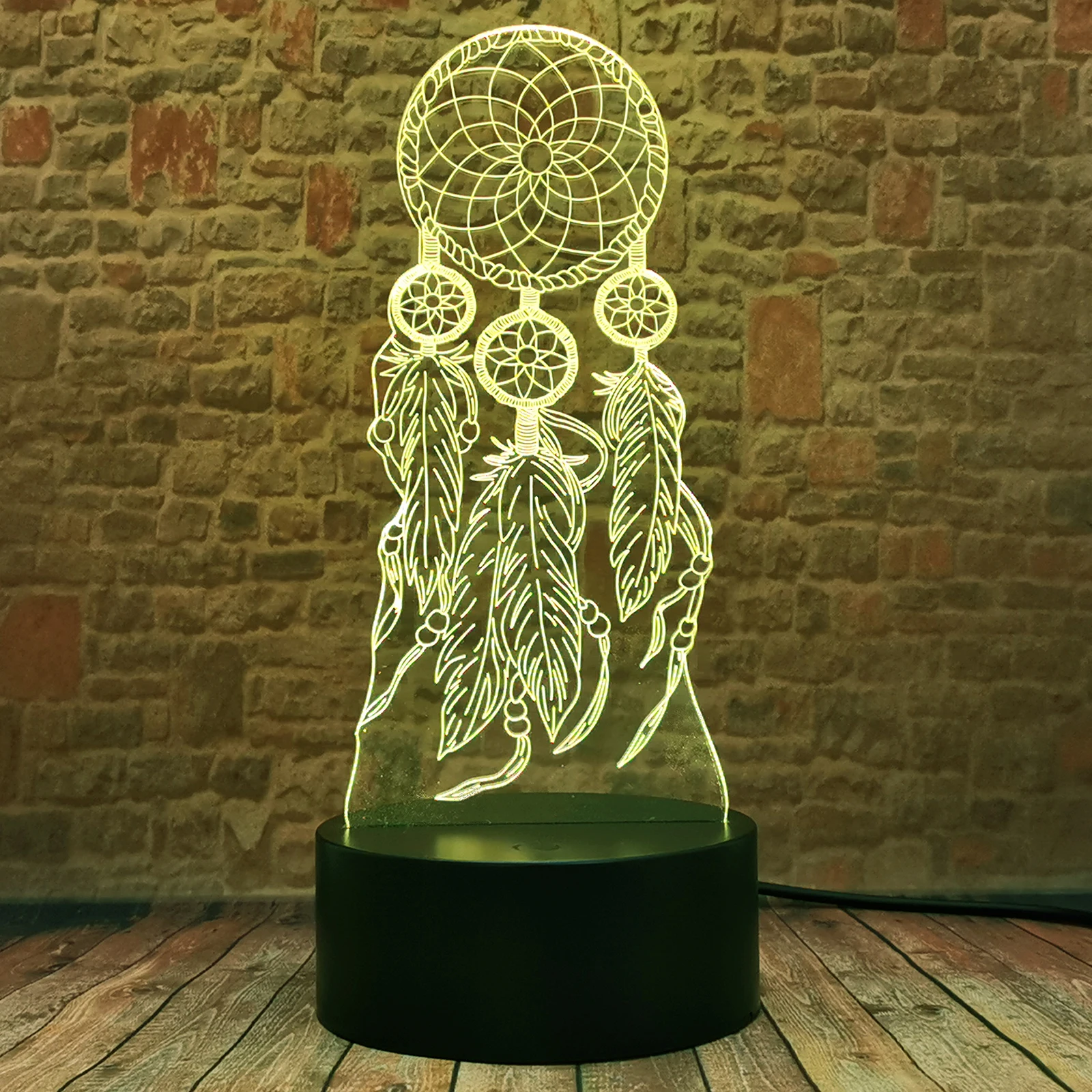 Забавный 3D иллюзия светодиодный ночник красочная меняющаяся настольная лампа