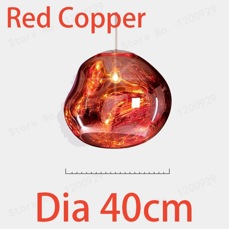 Dia 40cm Copper Скандинавская Лава стеклянная подвесная люстра в форме шара лампа прозрачная Современная фантазия Волшебная Люстра для ресторана бар кафе - Цвет корпуса: Dia 40cm Copper