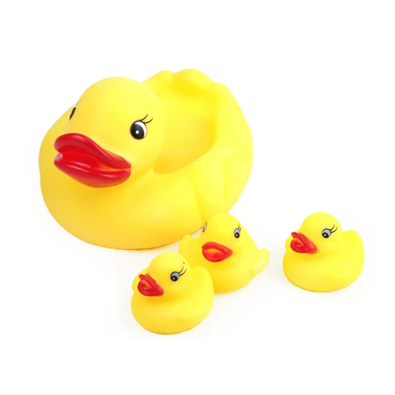 Детские игрушки для ванной плавающая вода пищащая желтая утка защита животных