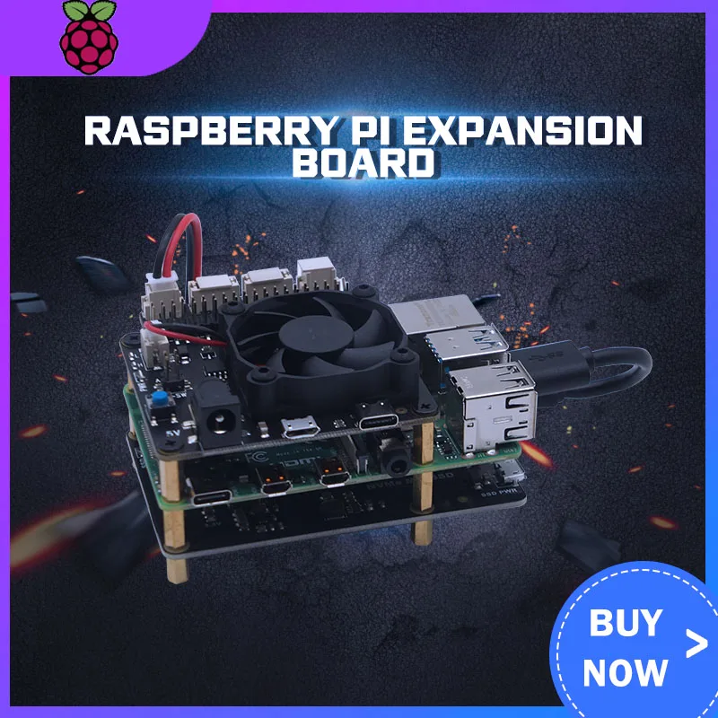 Плата расширения Raspberry Pi 4 Model B X735 с автоматическим охлаждением и безопасным