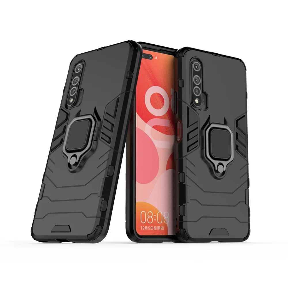 

Shockproof Armor Case For Huawei nova 6 nova6 5G 6.57" Hybrid Hard PC+Soft TPU Rotating Ring Stand Holder Cover