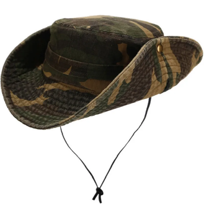 Панама с широкими полями из промытого хлопка уличная рыболовная Кепка на шнурке