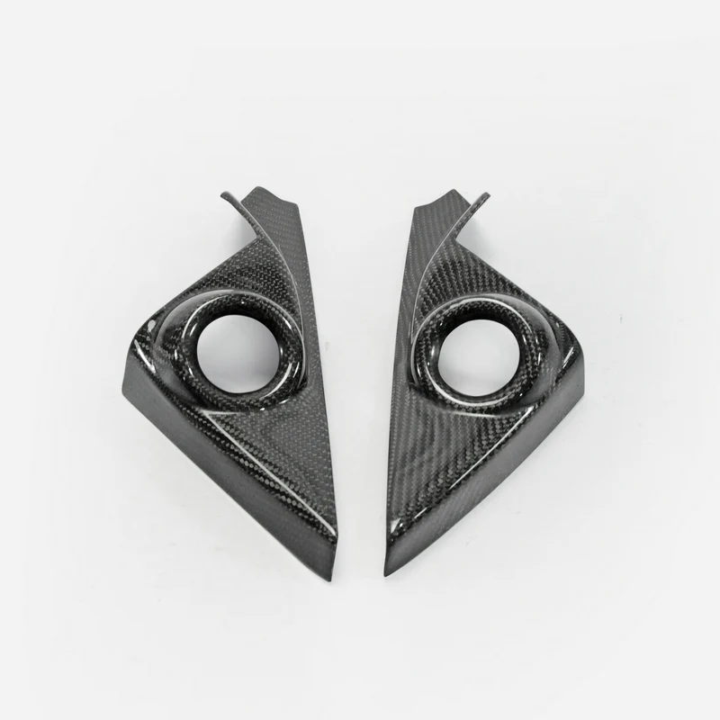 

Car-styling Carbon Fiber A-pillar Speaker Trim Glossy Finish Door Side Triangle Cover Part For Honda 16-18 10th Gen Civic FC LHD