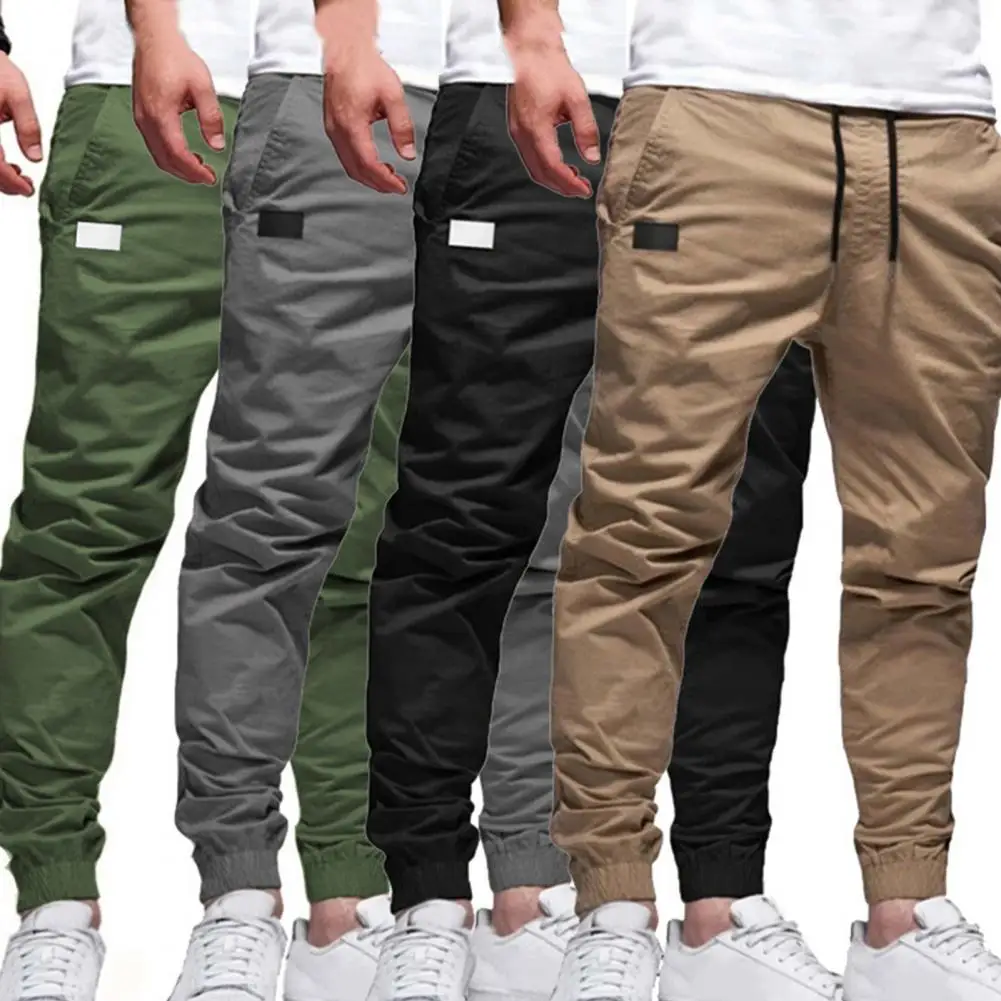 

Wear Resistant Stylish Deep Crotch Drawstring Trousers Comfy Sweatpants Elastic Waist for Outdoor Sports
