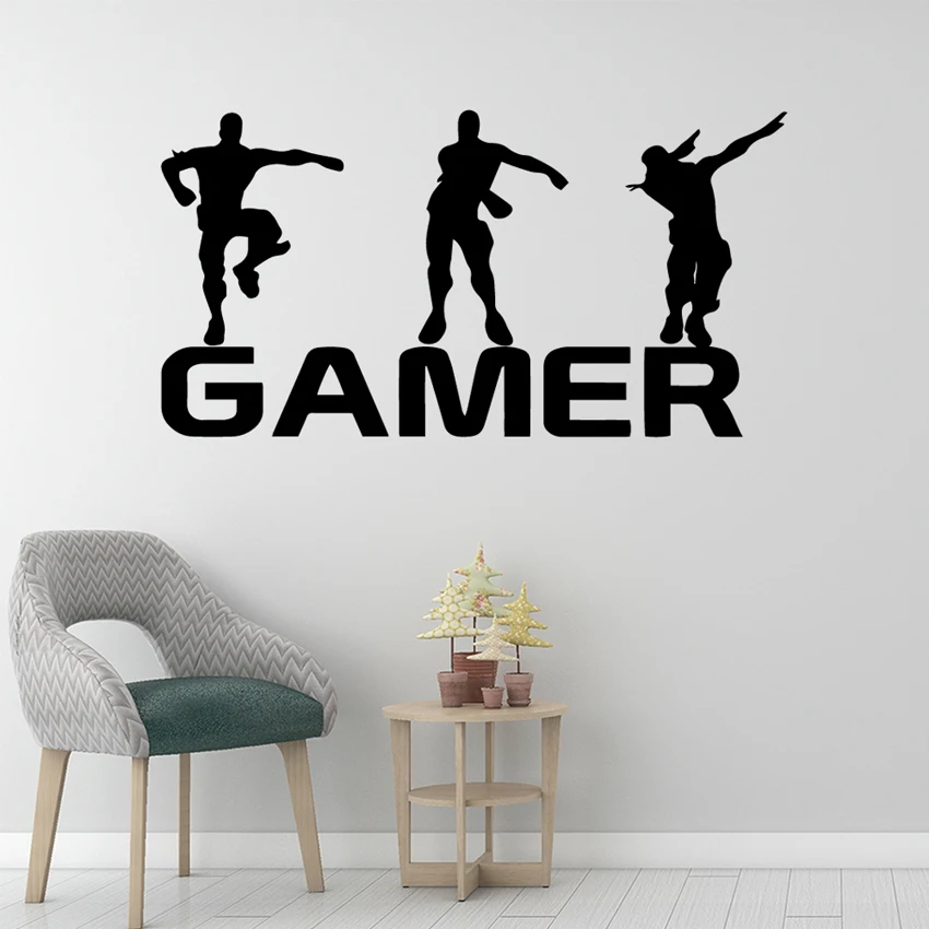

WJWY Gamer Poster Vinyl Wall Stickers Kids Rooms Home Decoration Removable Wall Art Decal Mural Gaming Nursery Bedroom Decor