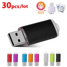 30pcs/lot Colorful USB Flash Drive High Quality 32GB 64GB U Disk Pendrive 4GB 8GB 16GB Pen Drive U Stick Memory Stick Free Logo
