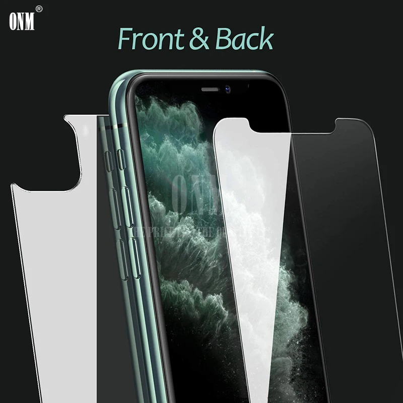 Передняя и задняя Защита экрана для iPhone 11 Pro Max закаленное стекло защита от