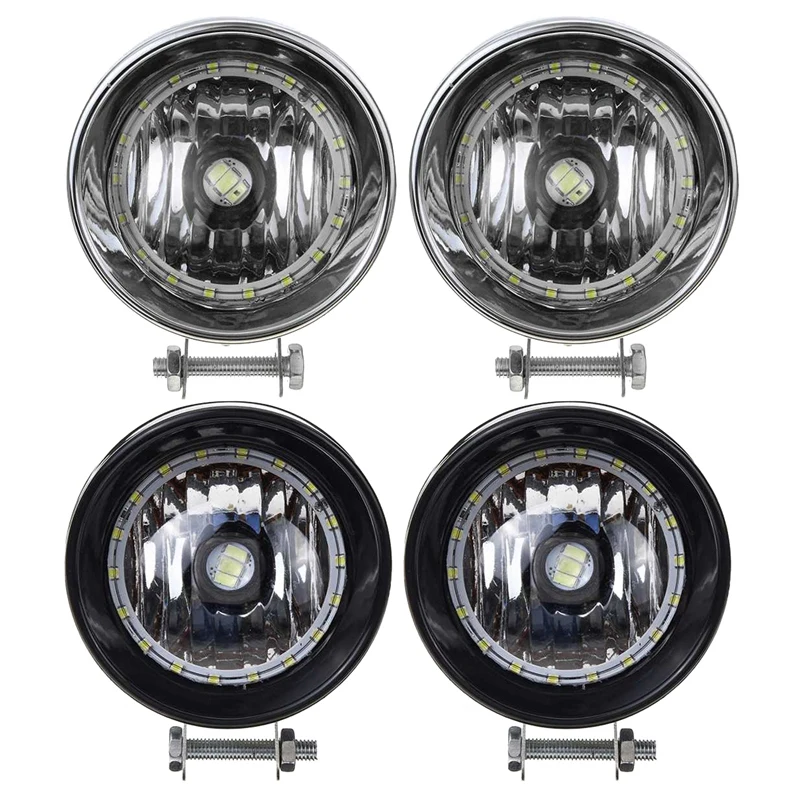 

2PCS Motorcycle LED Passing Spot Light Fog Light Fog Lamp Angel Eye Light Headlight